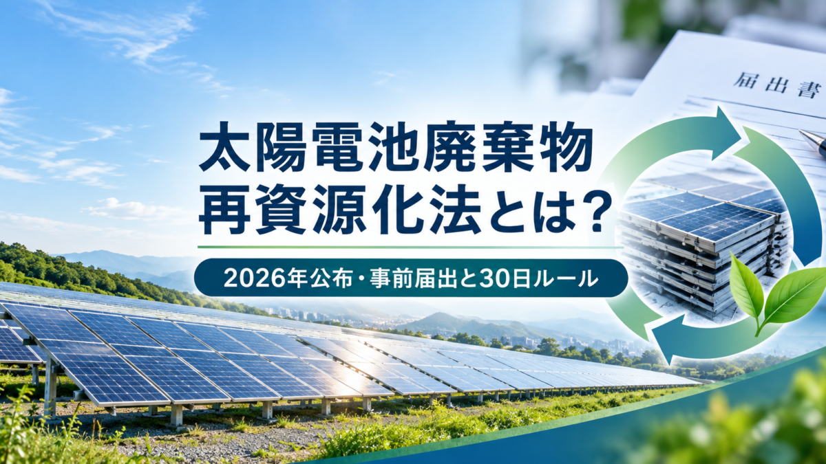 【2026年公布】太陽電池廃棄物再資源化法とは？太陽光事業者が知るべき「事前届出」と30日ルール